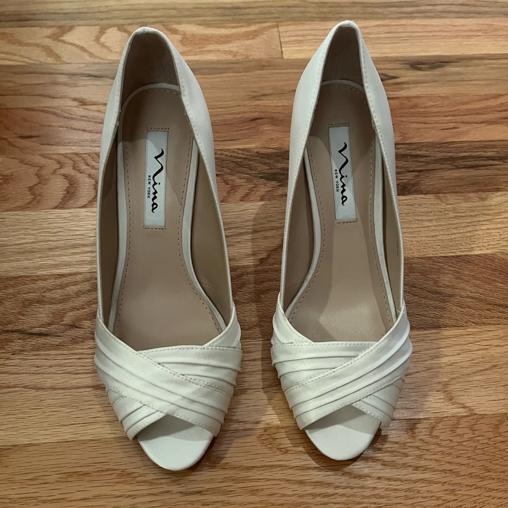 Ivory Peep Toe Heels